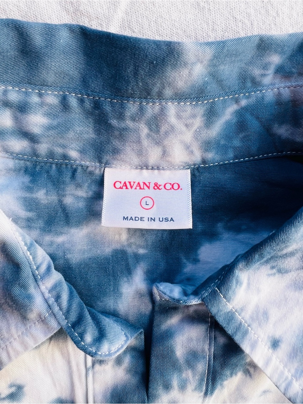 Cavan&Co 100% Cotton Tie Dye Blouse Made in USA Size L (NWOT)